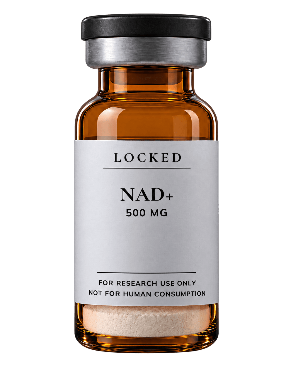 NAD+ 500 mg in a sealed amber glass Locked vial